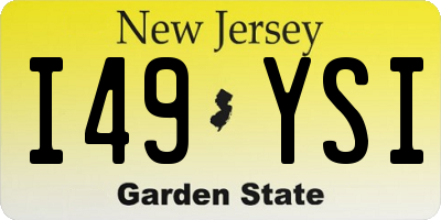 NJ license plate I49YSI