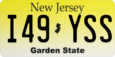 NJ license plate I49YSS