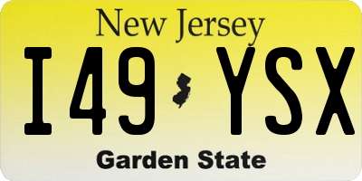 NJ license plate I49YSX
