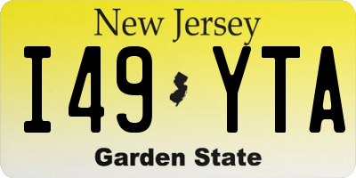 NJ license plate I49YTA