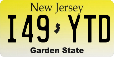 NJ license plate I49YTD
