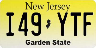 NJ license plate I49YTF