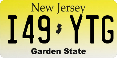 NJ license plate I49YTG