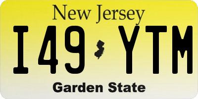 NJ license plate I49YTM