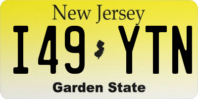 NJ license plate I49YTN