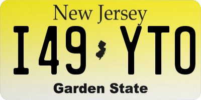 NJ license plate I49YTO