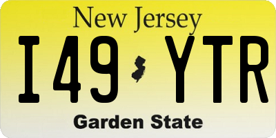 NJ license plate I49YTR