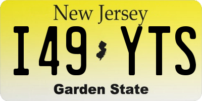 NJ license plate I49YTS