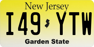 NJ license plate I49YTW