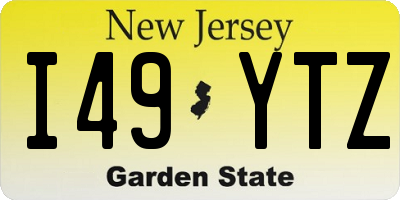 NJ license plate I49YTZ