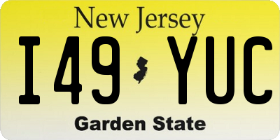 NJ license plate I49YUC