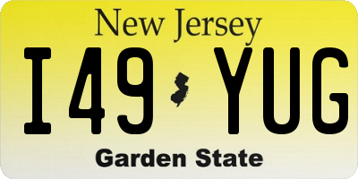 NJ license plate I49YUG