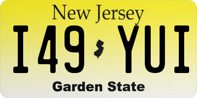 NJ license plate I49YUI