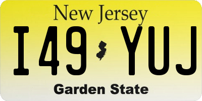 NJ license plate I49YUJ