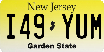 NJ license plate I49YUM