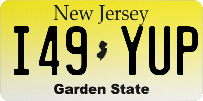 NJ license plate I49YUP