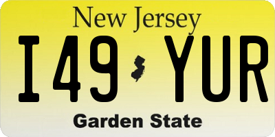 NJ license plate I49YUR