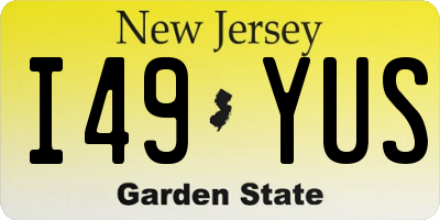 NJ license plate I49YUS