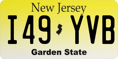 NJ license plate I49YVB