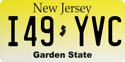 NJ license plate I49YVC