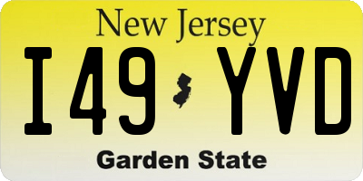 NJ license plate I49YVD