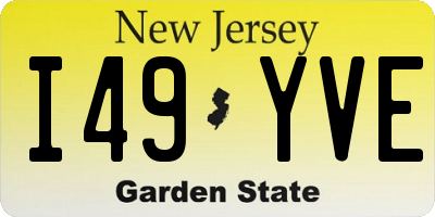 NJ license plate I49YVE