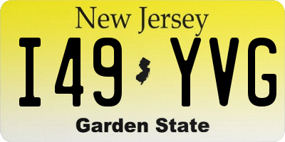 NJ license plate I49YVG