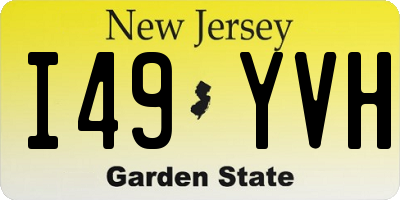 NJ license plate I49YVH