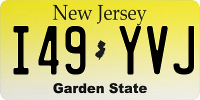 NJ license plate I49YVJ