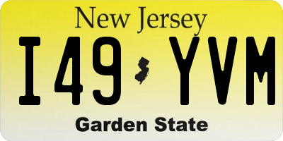 NJ license plate I49YVM