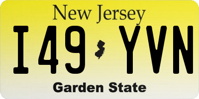 NJ license plate I49YVN
