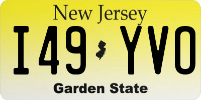 NJ license plate I49YVO