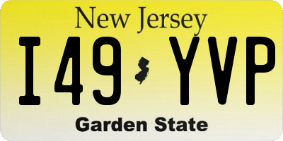 NJ license plate I49YVP