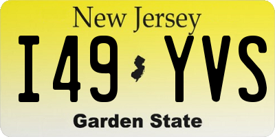 NJ license plate I49YVS