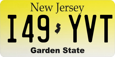 NJ license plate I49YVT