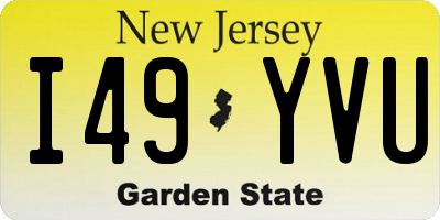 NJ license plate I49YVU