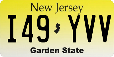 NJ license plate I49YVV