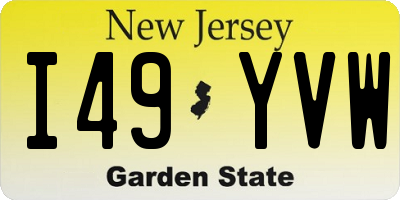 NJ license plate I49YVW