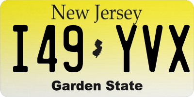 NJ license plate I49YVX
