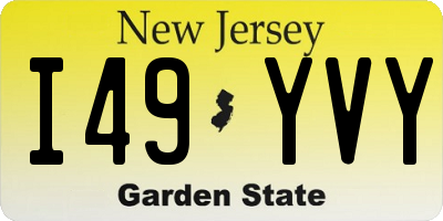 NJ license plate I49YVY