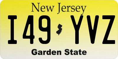 NJ license plate I49YVZ