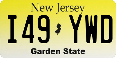NJ license plate I49YWD
