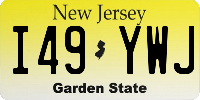 NJ license plate I49YWJ