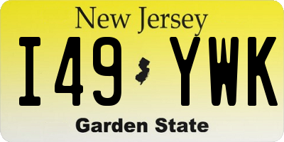 NJ license plate I49YWK