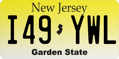 NJ license plate I49YWL