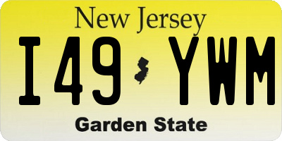 NJ license plate I49YWM