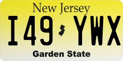 NJ license plate I49YWX