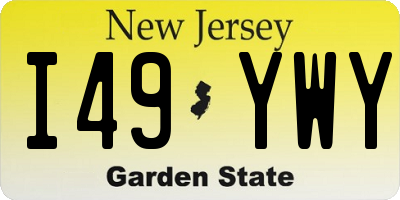 NJ license plate I49YWY