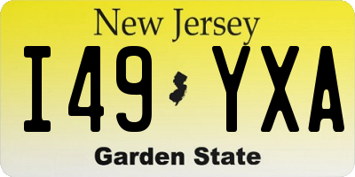 NJ license plate I49YXA