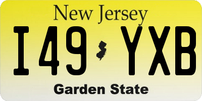 NJ license plate I49YXB